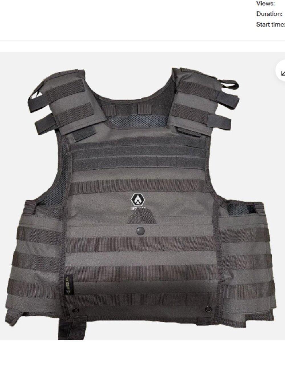 External Tactical Plate Carrier Vest One Size Adult Adjustable Gear - Grey
